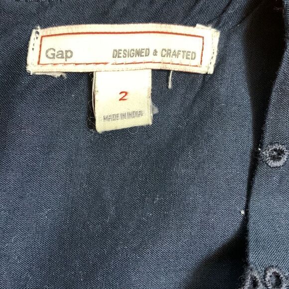 🟢3 items for $20—-GAP eyelet dress shift short sleeve zip back pockets lined - Picture 4 of 10